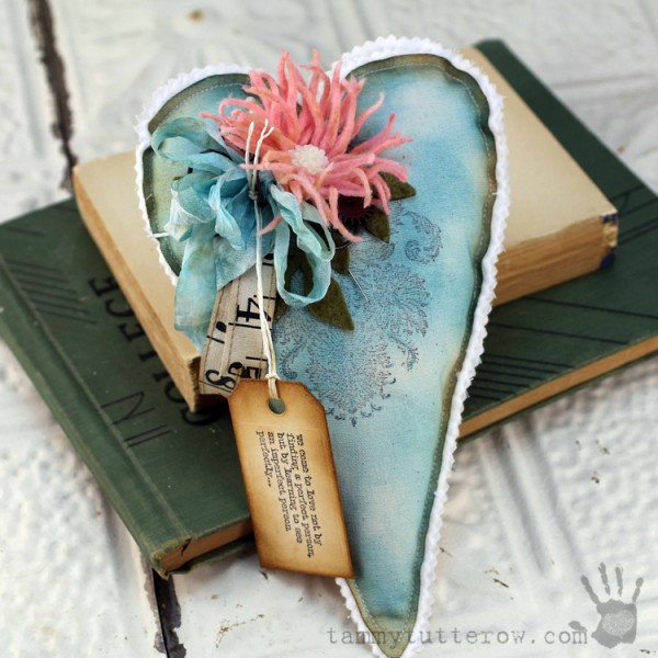 Tammy Tutterow | Felt Flower Gift Heart 1