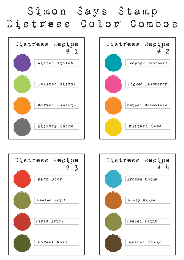 Tim Holtz Distress Ink Colour Chart