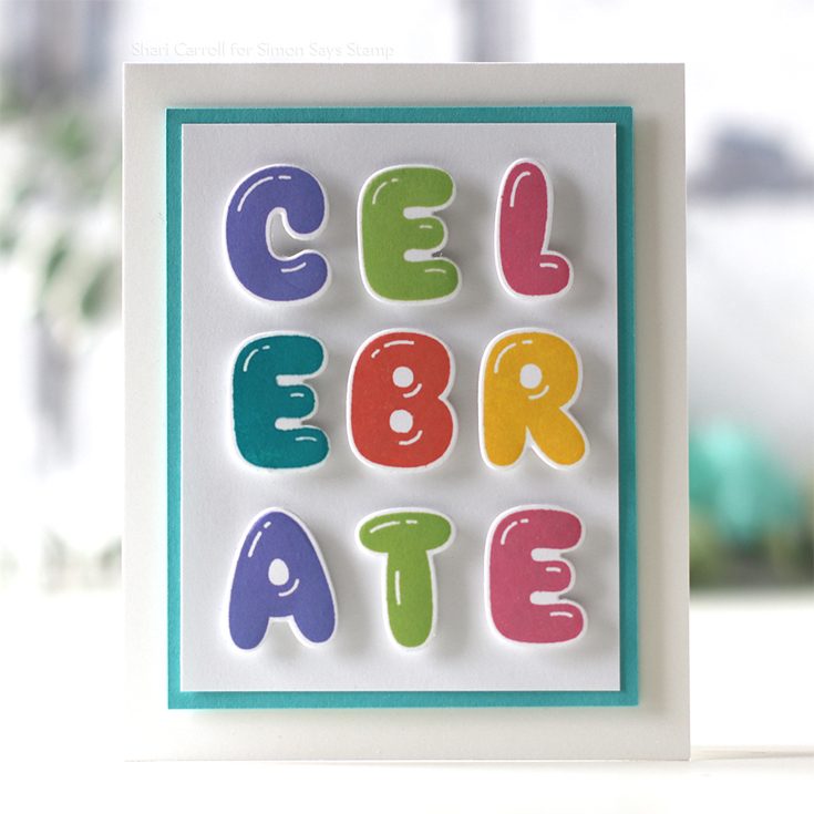 STAMPtember® Blog Party Shari Carroll Balloon Letters stamp set and dies