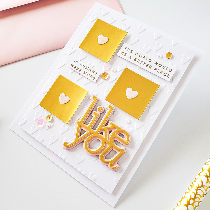 United We Craft Blog Party Yasmin Diaz Like You Words stamp set and Like You dies