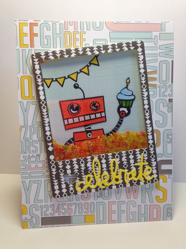 Celebrate Robot card by Rachel K