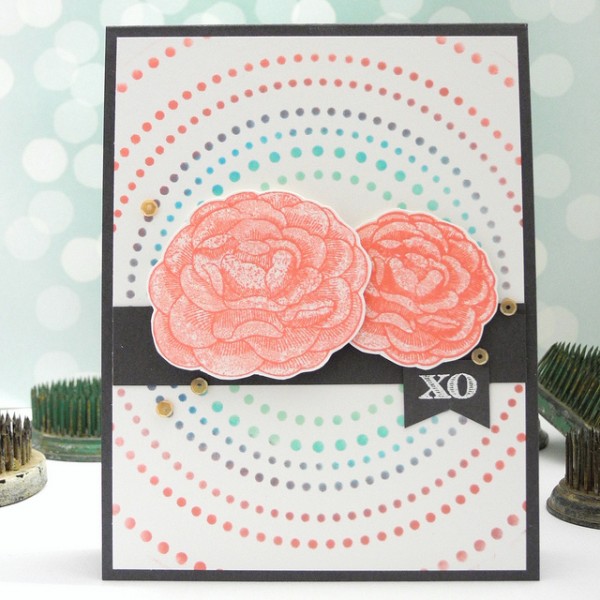 Floral XO by Jennifer Ingle for the Simon Says Stamp Stencil It! Challenge @Jennifer Ingle #justjingle #simonsaysstamp #clearlybesotted
