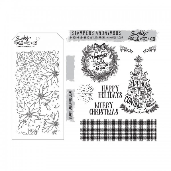 Tim Holtz Cling Mount Stamps - Mini Doodle Greetings CMS287