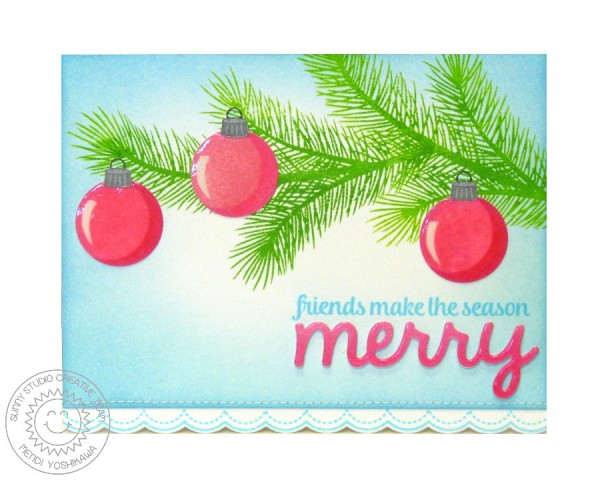 Holiday Style Pink Ornaments Card-Blog
