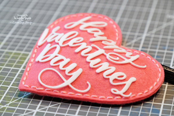 Felt banner with hedgehogs and heart, Memory Box and Simon Says Stamp dies