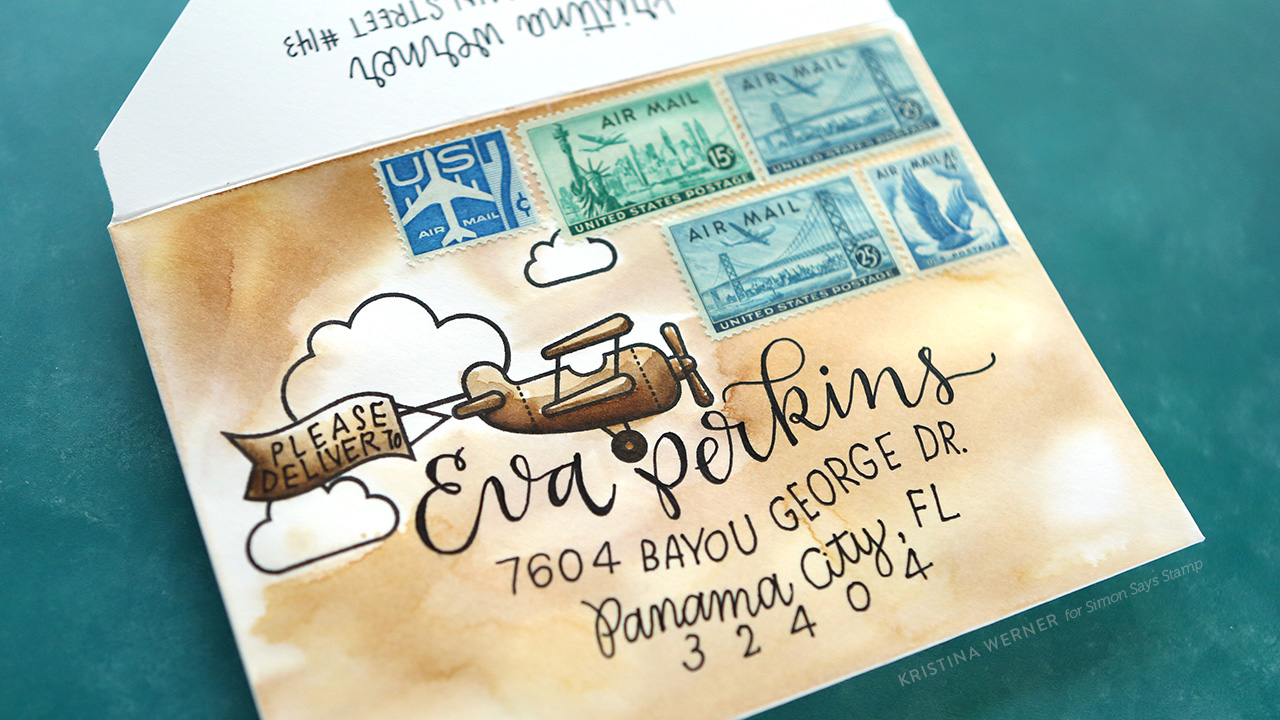 Custom Envelope Watercoloring Monthly Mail Art July 2017