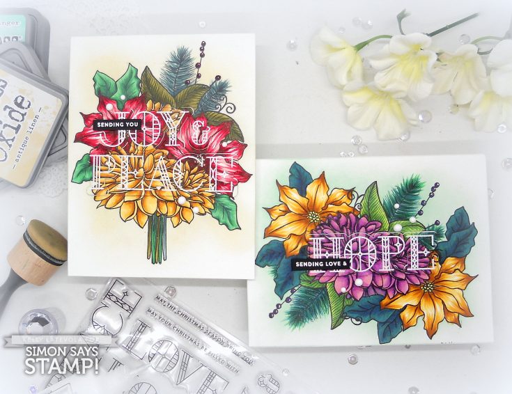 Custom Copic Colored Floral Cards