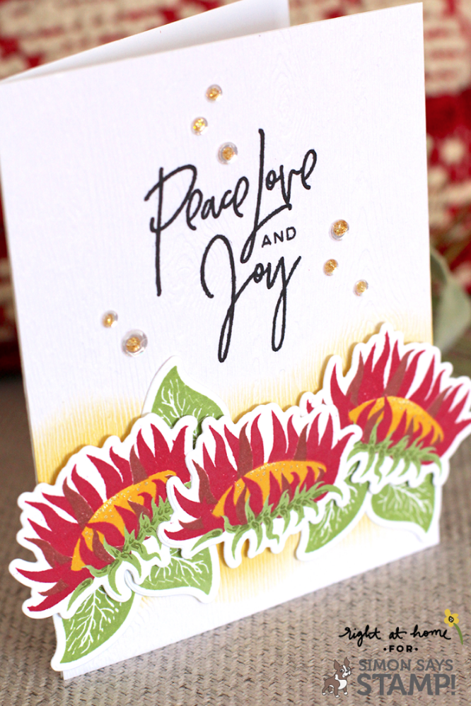 Peace Love Joy Poinsettia Card using Right at Home Sunflower