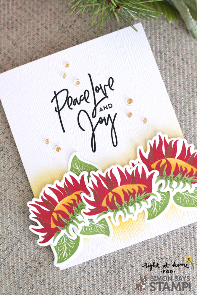 Peace Love Joy Poinsettia Card using Right at Home Sunflower