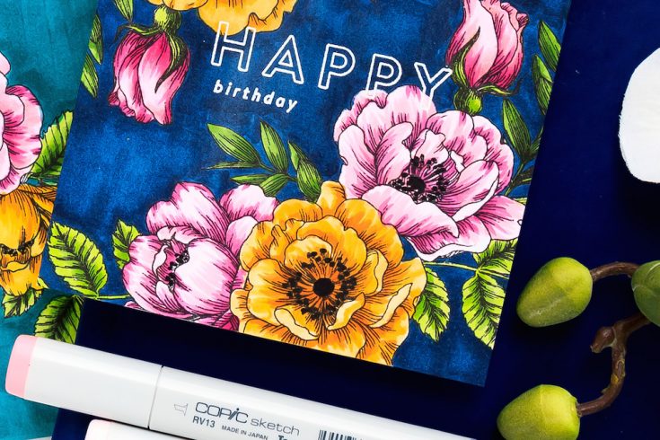 Yippee for Yana: One Layer Floral Copic Colored Cards