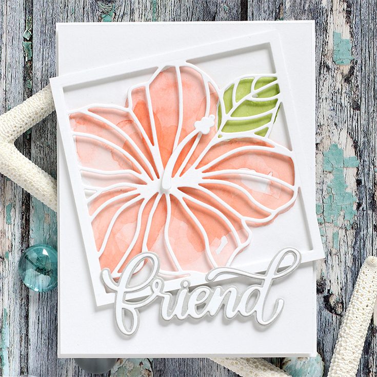 Simon Says Stamp Good Vibes Release Shari Carroll Big Friend and Hibiscus Frame dies