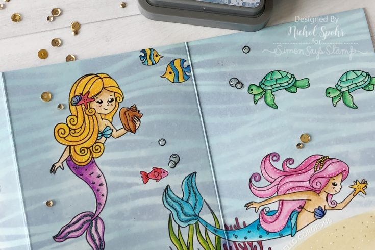 Mermaid Tri-Fold Card featuring our Sea Treasure September 2018 Card Kit!