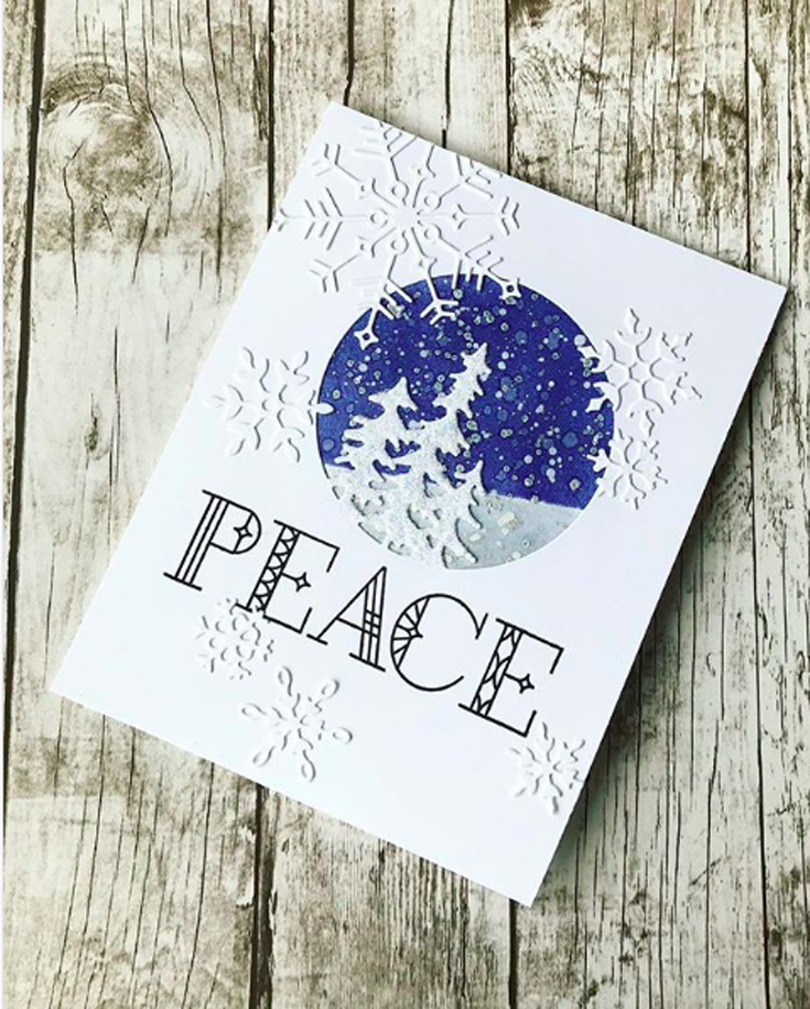 Barb Engler Simon Says Stamp November 18 Throwback Thursday Evergreen Circle and Big Joy Snowflake dies and Stained Glass Greetings stamp set Diecember®