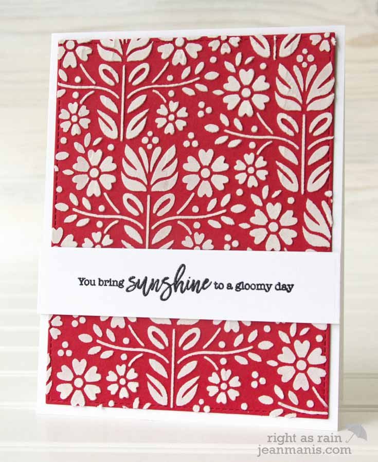 Jean Manis Simon Says Stamp January 19 Throwback Thursday Choose Joy stamp set and Folk Dance Stencil