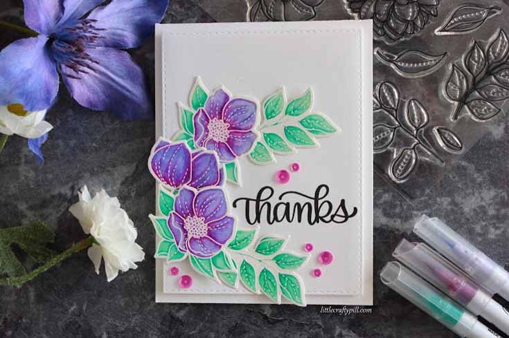 Amanda Korotokova Simon Says Stamp February 19 Throwback Thursday Even More Spring Flowers stamp set and coordinating dies and Big Thanks Words stamp set