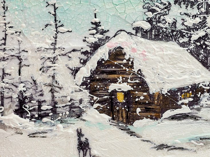 Winter Wonderland Mixed Media Scene