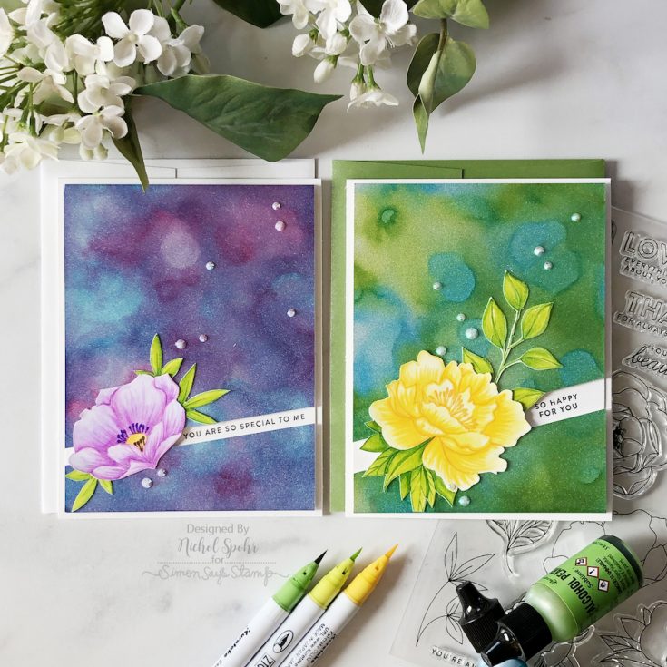 Sparkle Backgrounds with Alcohol Pearl Inks
