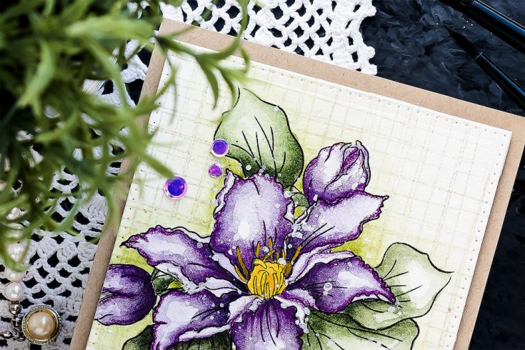 Yippee for Yana: Watercolor Clematis Card for Mom