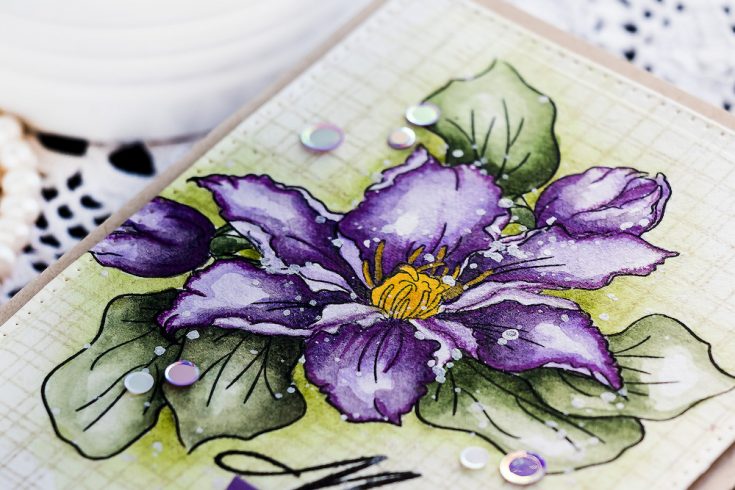 Yippee for Yana: Watercolor Clematis Card for Mom