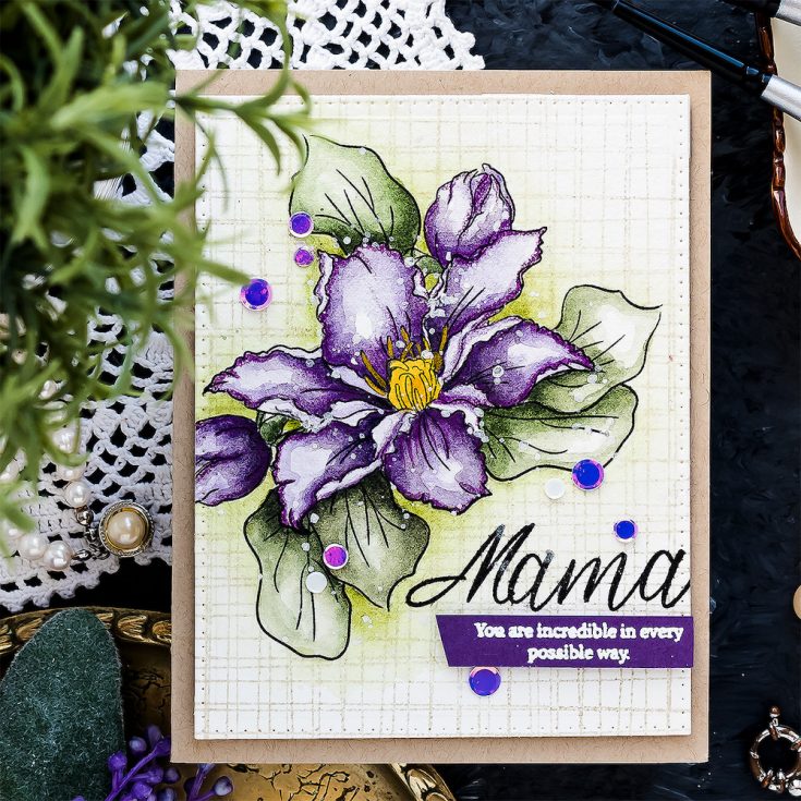 Yippee for Yana: Watercolor Clematis Card for Mom