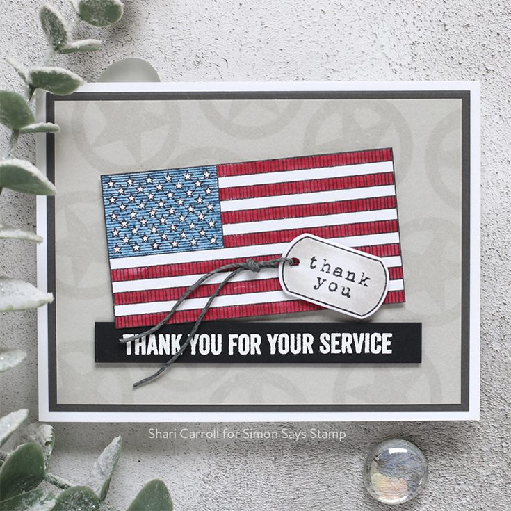 Celebrate You Blog Hop Shari Carroll Patriotic Service stamp set and dies