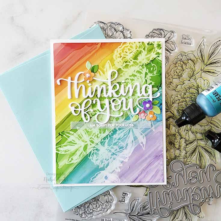 Nichol Spohr Simon Says Stamp August 2019 Throwback Thursday Beautiful Flowers 2 stamp set and Thinking of You die