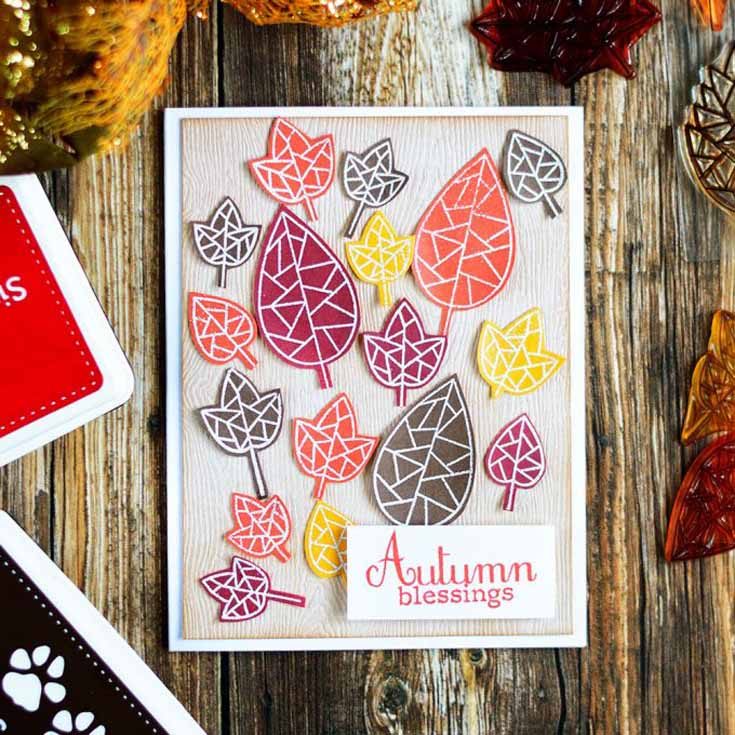 Svitlana Shayevich Simon Says Stamp October 2019 Throwback Thursday Fractile Leaves stamp set