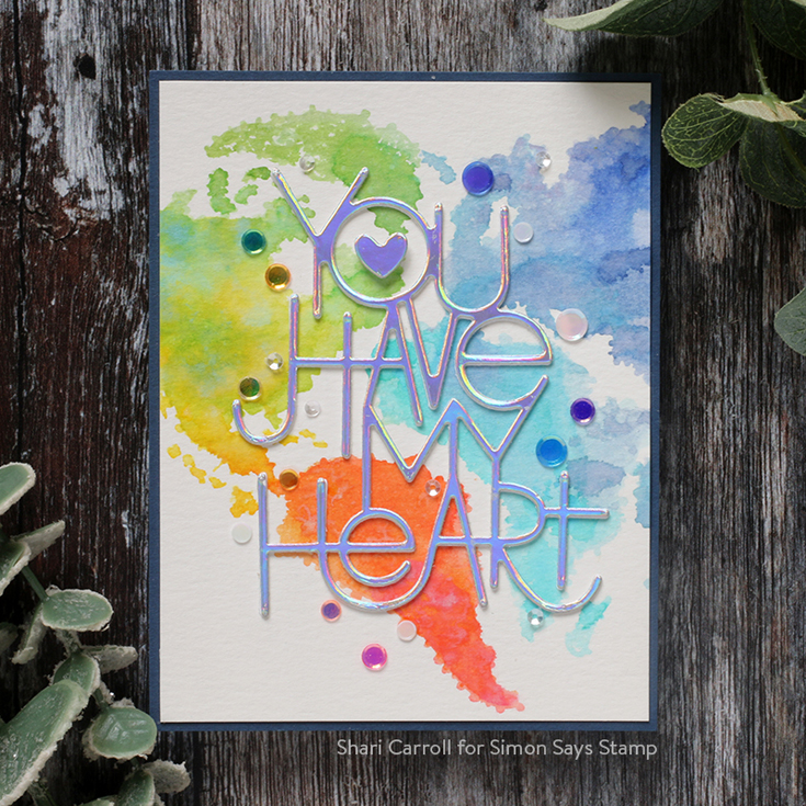 Crafty Hugs Blog Hop Shari Carroll World of Love background stamp and You Have My Heart die