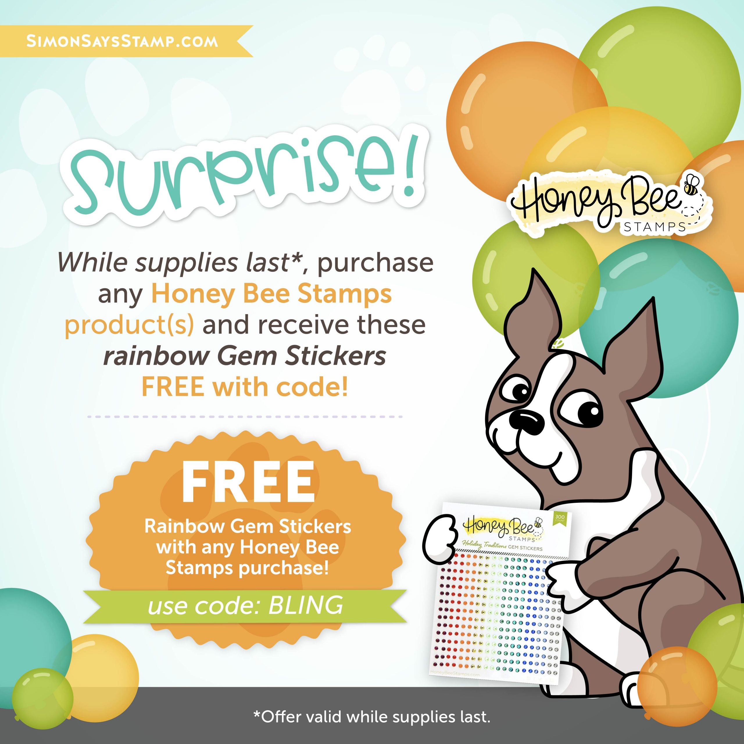 Honey Bee Stamps - Gem Stickers - Rainbow Birthday