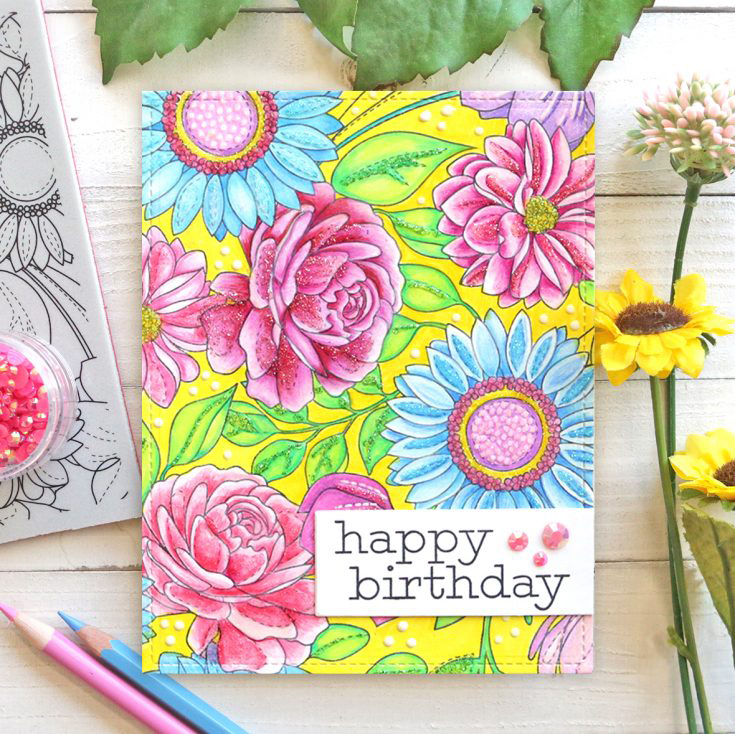 Suzy Plantamura Simon Says Stamp May 2020 Throwback Thursday Floral Mix background stamp and Greetings Mix 1 stamp set