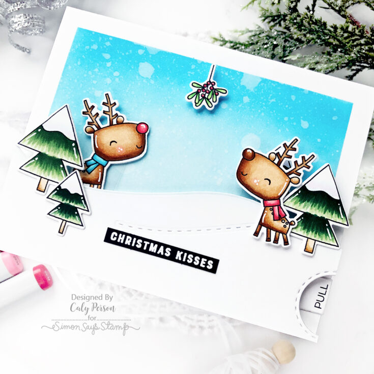 Crafty with Caly: Reverse Confetti Double Slider Deer Kisses