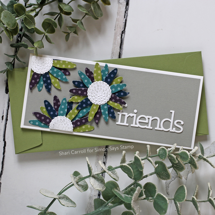 DieCember® Blog Hop Shari Carroll Friends and Sunflower Petals dies