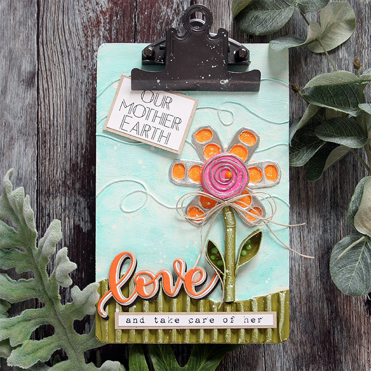 Shari Carroll Simon Says Stamp April 2021 Throwback Thursday Love Shadow Wafer die and Tim Holtz Mini Clipboard