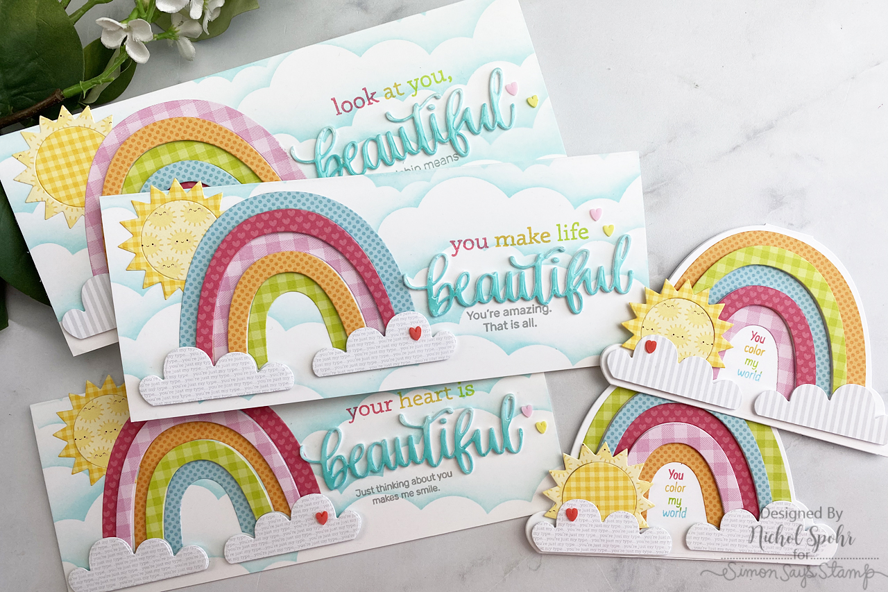 Making the Cut Die Cut Rainbows Five Cards