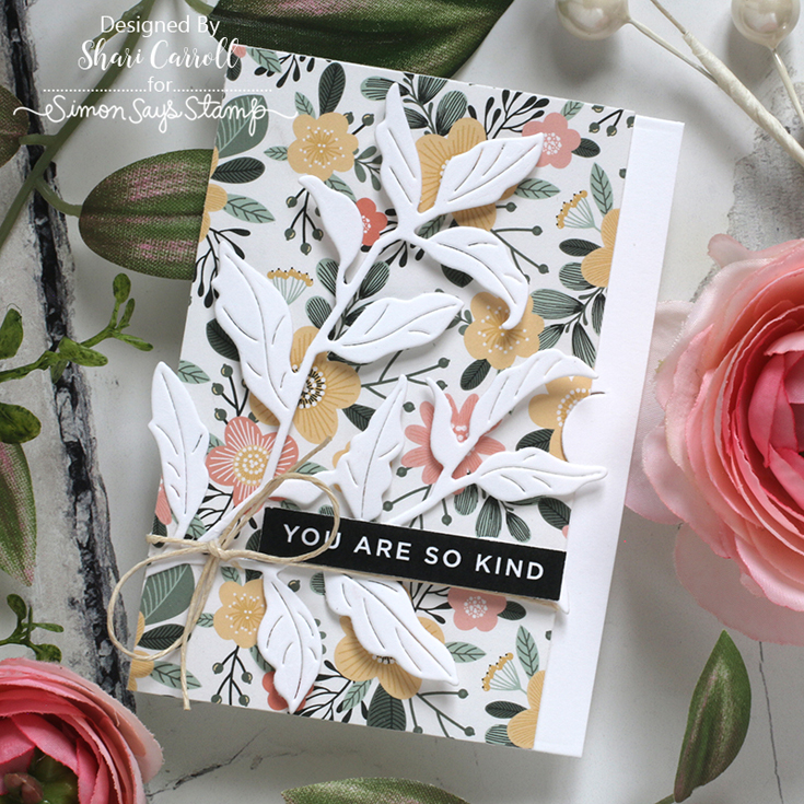 Hello Gorgeous Blog Hop Shari Carroll Large Pocket Note and Tattered Leaves dies, Foundations Reversed strips