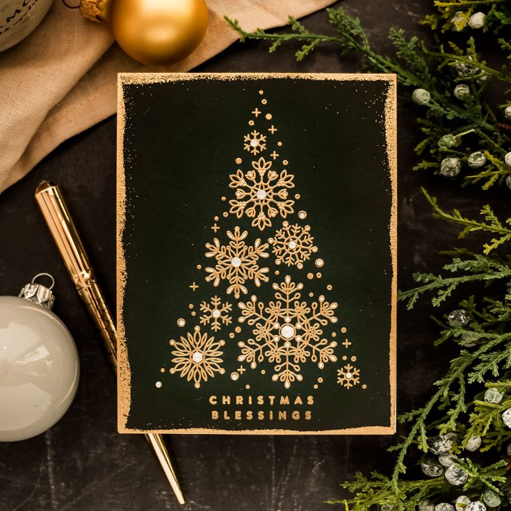 Classy Christmas Card Rubber Stamp