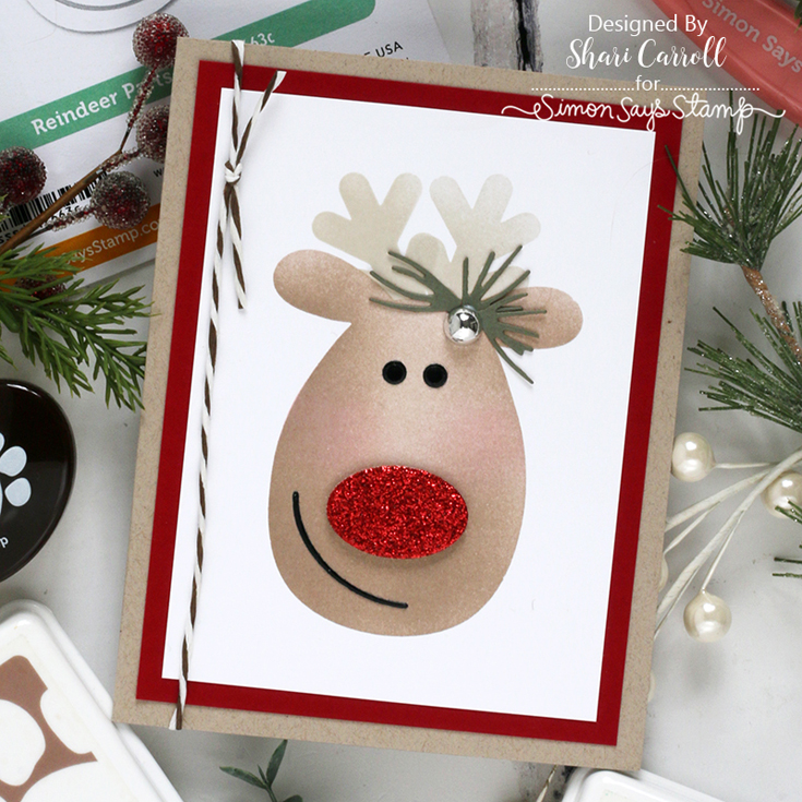 Holiday Sparkle Blog Hop Shari Carroll Reindeer Parts die and coordinating stencil