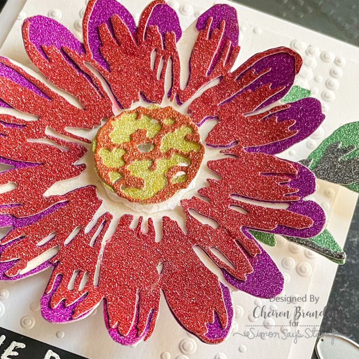 Sparkly Tim Holtz Blossom Greeting Card!