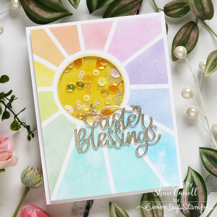 Just for You Blog Hop Shari Carroll Easter Blessings die and Sunshine cling