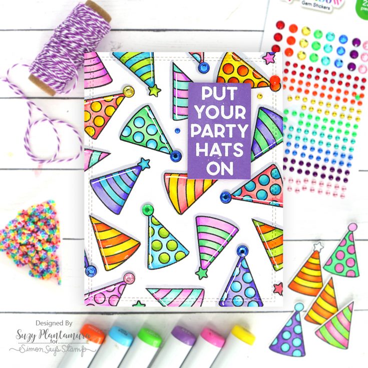 Simon Says Stamp Card Kit Put Your Party Hats On ck1023