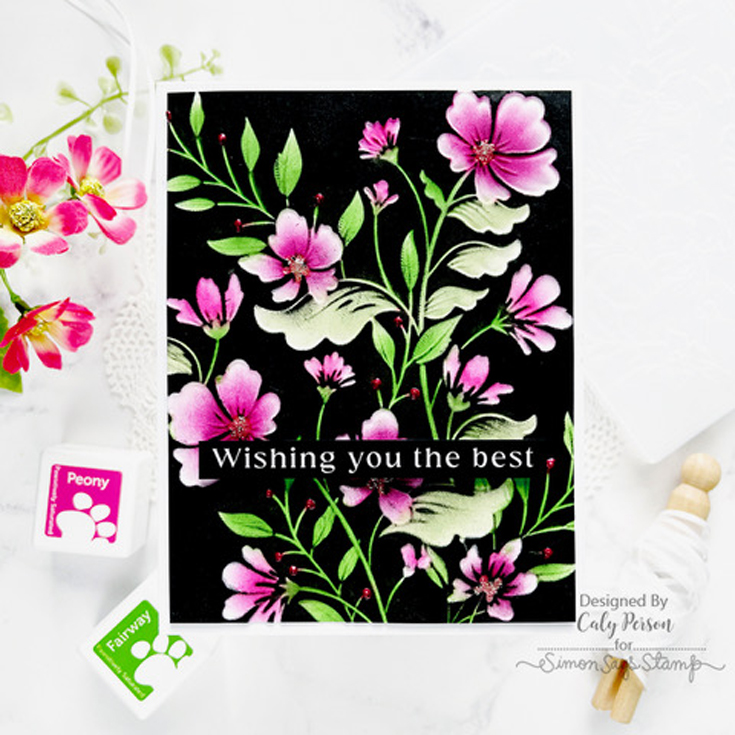 Celebrate Blog Hop Caly Person Chelsea Floral embossing folder and Congratulations sentiment strips