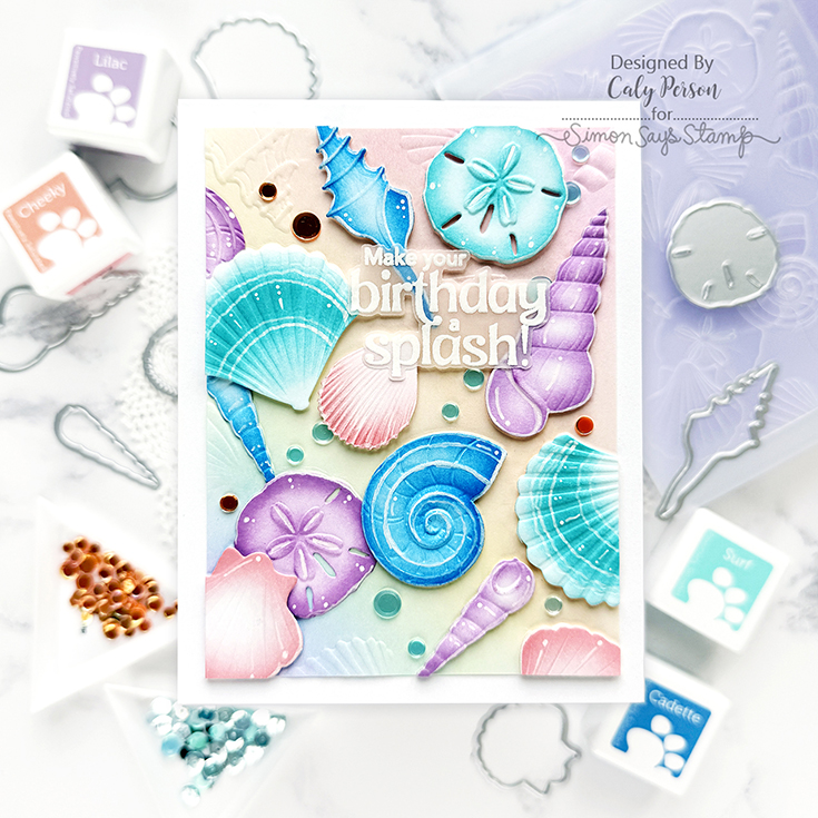 Friend Like You Blog Hop Caly Person Sensational Seashells embossing folder and coordinating dies