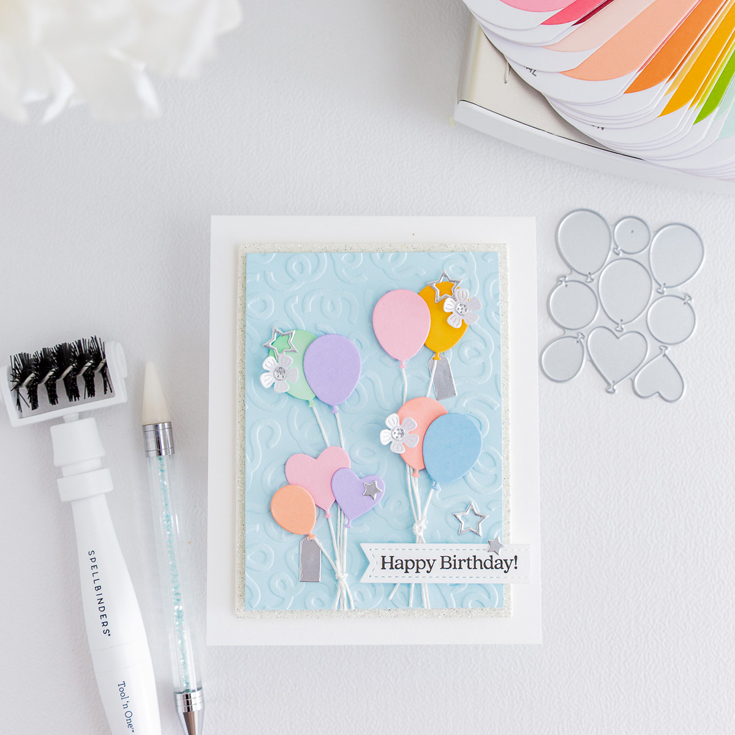 World Card Making Day 2025 Celes Gonzalo Festive Balloons stamp and Balloon Assortment die
