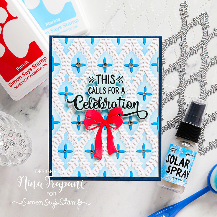 Always There Blog Hop Nina-Marie Trapani Frankly My Dear stamp and coordinating die, WIllowweave die and coordinating stencil