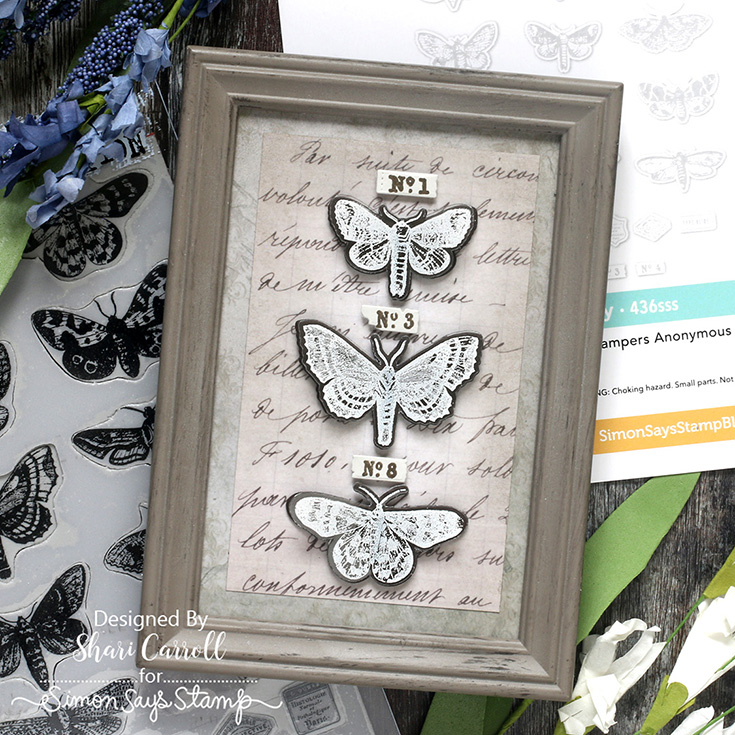 Shari Carroll Tim Holtz Random Things Coordinating Dies Blog Hop Moth Study