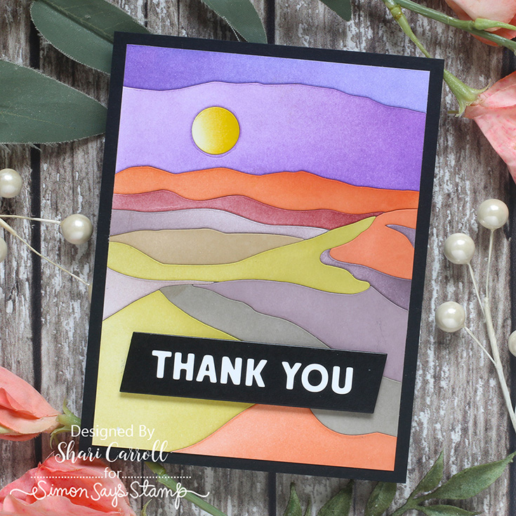 Every Happiness Blog Hop Shari Carroll Desert Horizon die and Reverse Big Bold Headlines XL EZ strips